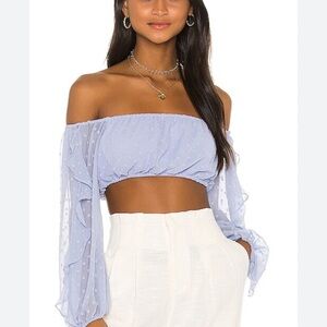 Tularosa Sweet One Day Crop Top Light Blue XXS